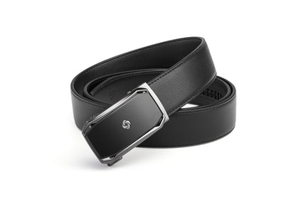 Angled buckle view of the AAMIR II BIZPLATE AL AUTO 04 BELT. Shop the Latest Online 