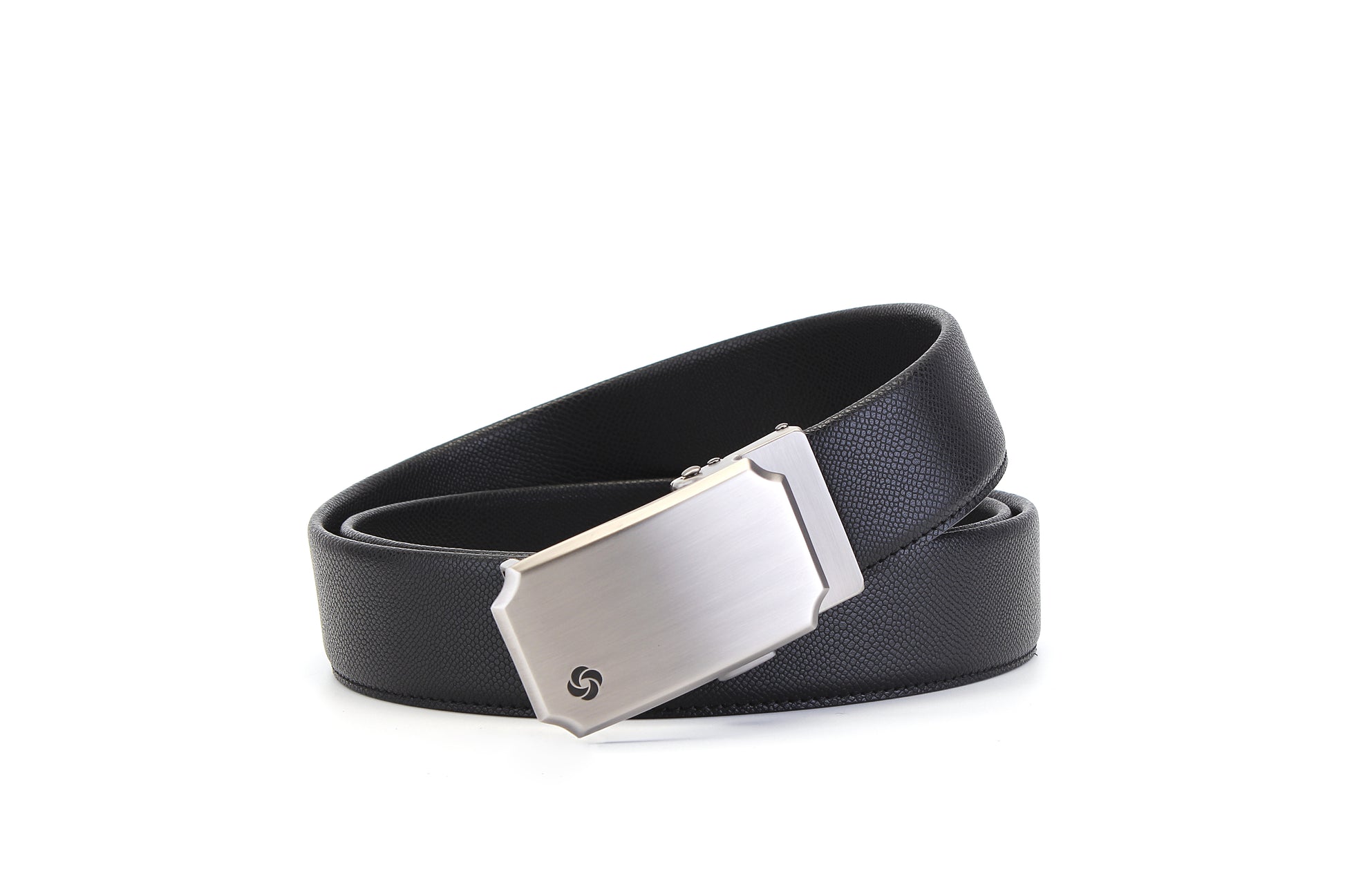 Angled buckle view of the Samsonite AAMIR Basic Auto Belt in Black. Available Now Online.