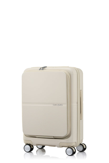 Angled view of the Samsonite Flatform Spinner Cabin in Ivory. Shop the Latest Online