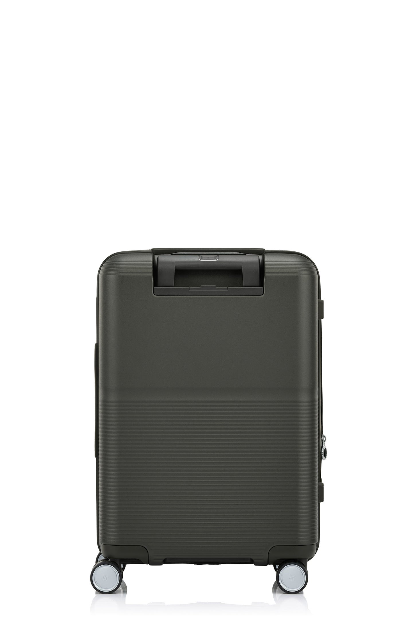 Back view of the Samsonite Flatform Spinner Cabin in Dark Moss. Shop the Latest Online
