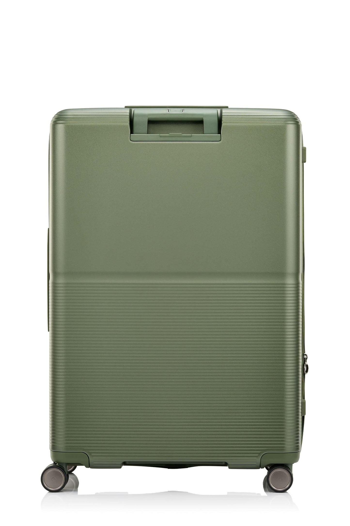 Back view of the Samsonite Flatform Spinner Large in Metallic Green. Shop the Latest Online