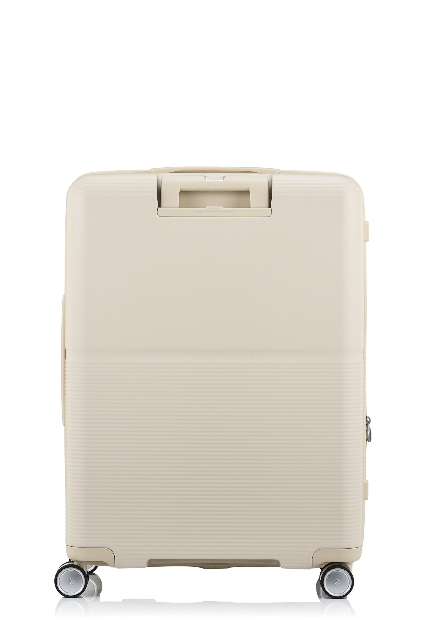 Back view of the Samsonite Flatform Spinner Medium in Ivory. Shop the Latest Online