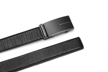 Buckle & end tip view of the AAMIR II BIZAUTO PLATE 03 BELT. Now Available Online