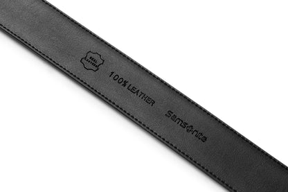 Close up back logo view of the AAMIR II BIZAUTO PLATE 04 BELT. Find Online Today