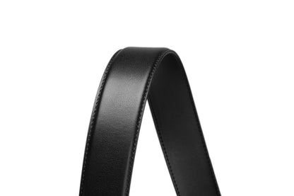 Close up bent leather belt view of the AAMIR II BIZAUTO PLATE 04 BELT. Find Online Today