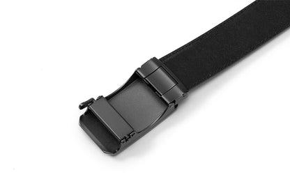 Close up buckle back view of the AAMIR II BIZCTR AL 05 BELT. Available Now Online