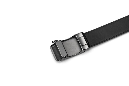 Close up buckle back view of the AAMIR II BIZPLATE AL AUTO 04 BELT. Shop the Latest Online 