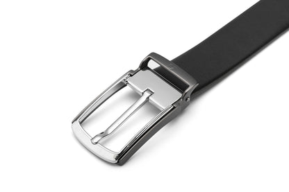 Close up buckle front view of the AAMIR II BIZCTR AL 05 BELT. Available Now Online