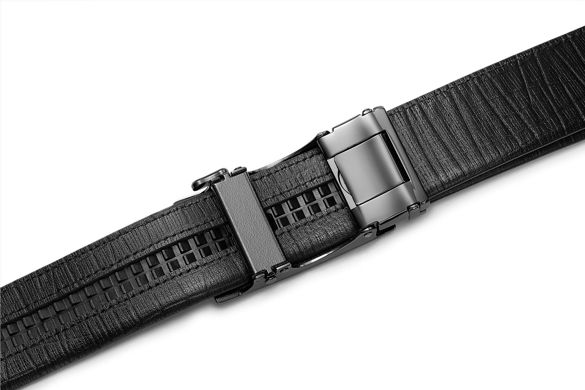 Close up buckled back view of the AAMIR II BIZAUTO PLATE 03 BELT. Now Available Online