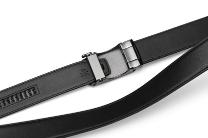  End tip meet buckle back view of the AAMIR II BIZPLATE AL AUTO 04 BELT. Shop the Latest Online 