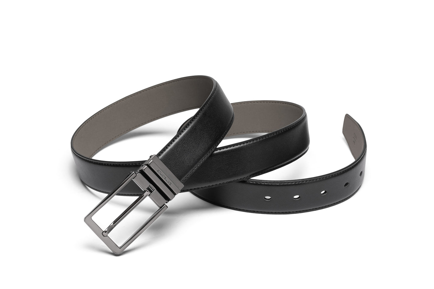 Full length view of the Samsonite AAMIR II Bizctr Square Belt in Black. Available Online Now
