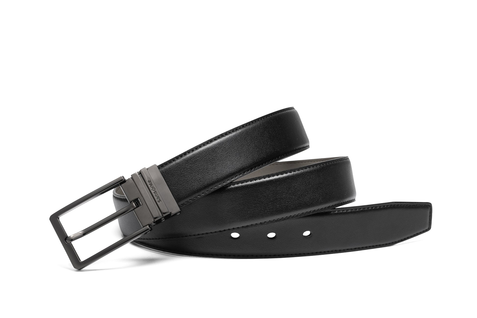 Full rolled view of the Samsonite AAMIR II Bizctr Square Belt in Black. Available Online Now