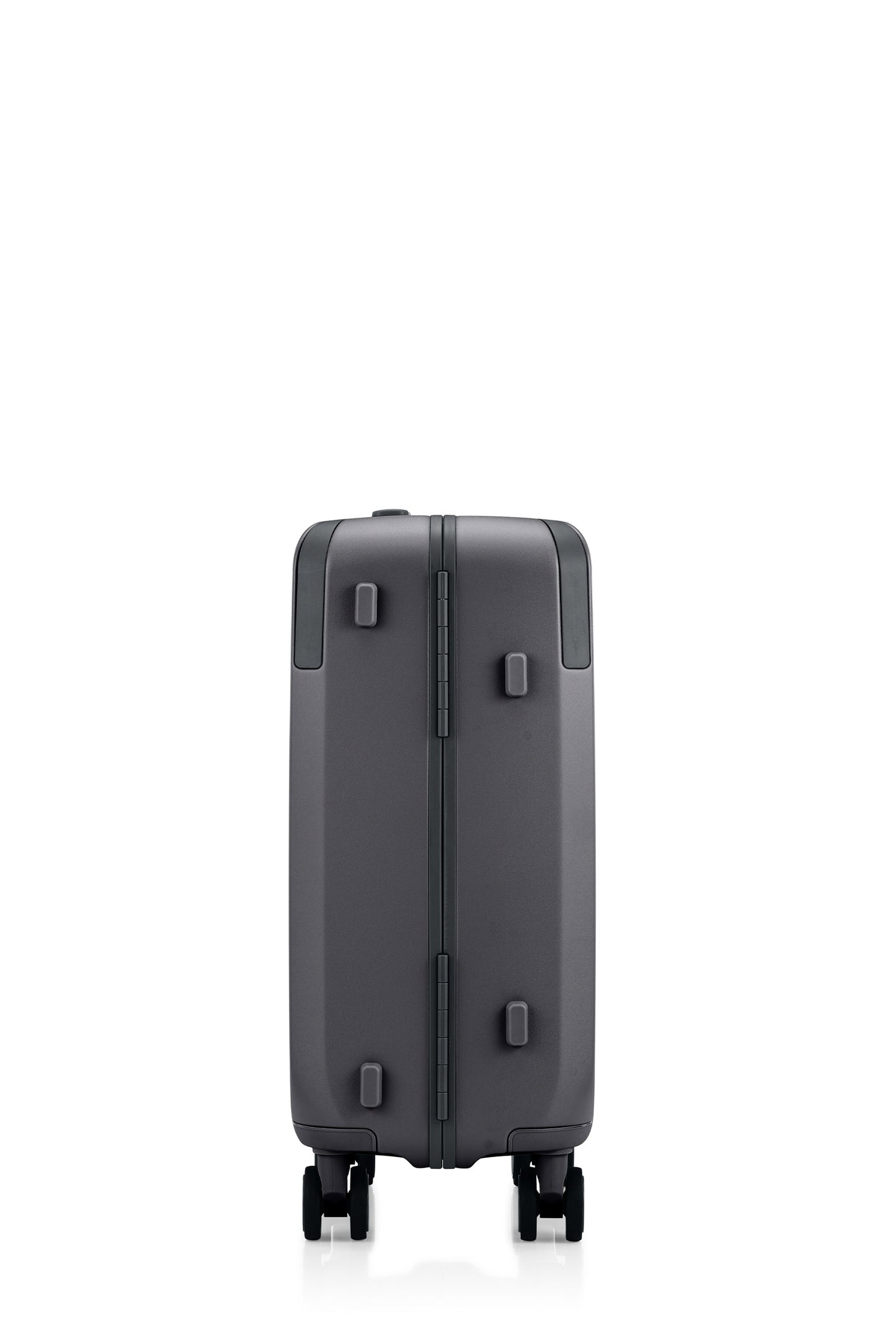 Other Side view of the Evox Spinner Cabin luggage in Graphite. Shop the Collection Online.