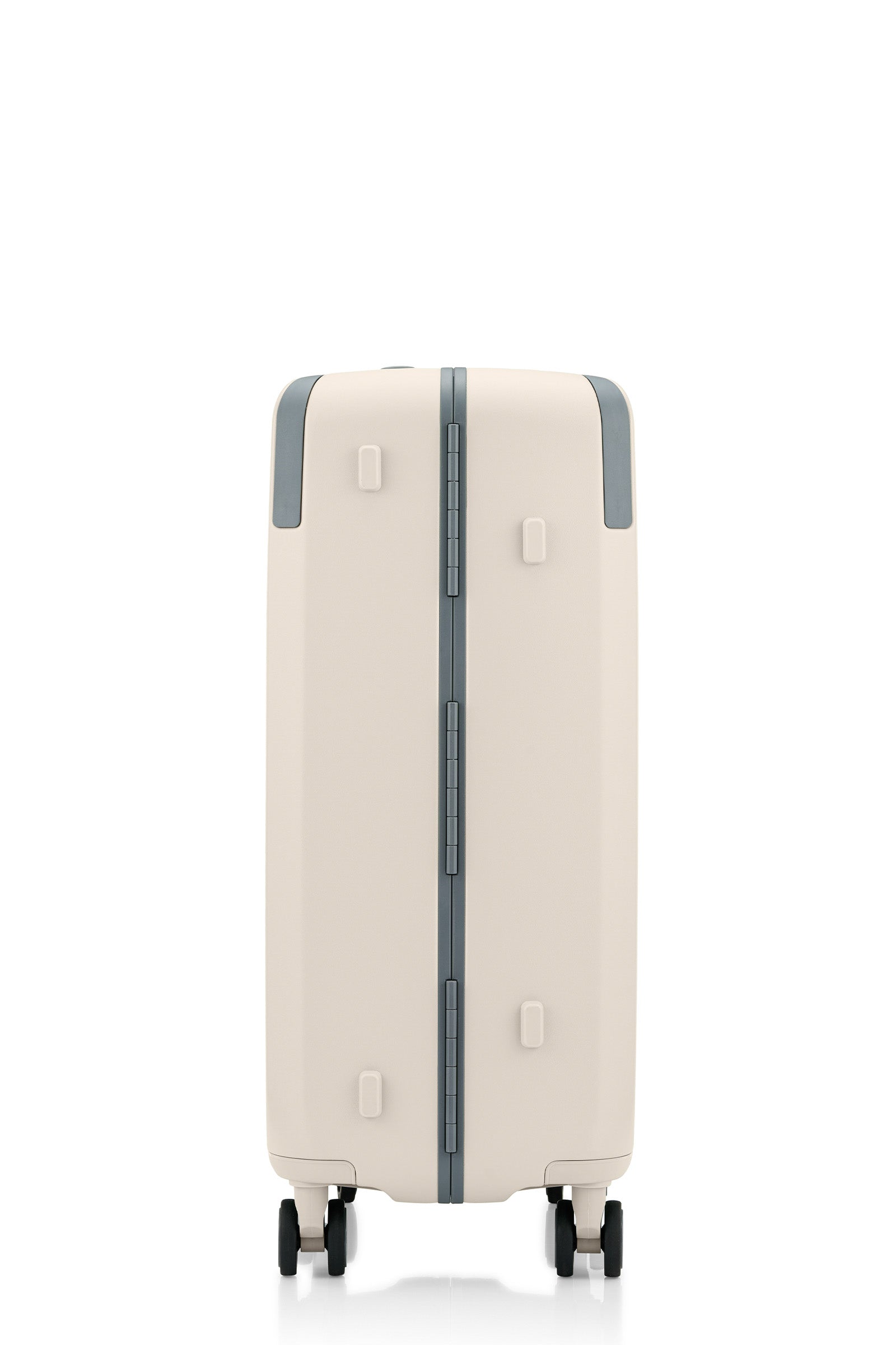 Other Side view of the Evox Spinner Medium luggage in Beige. Shop the Collection Online.