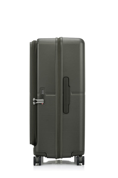 Other Side view of the Samsonite Flatform Spinner Large in Dark Moss. Shop the Latest Online