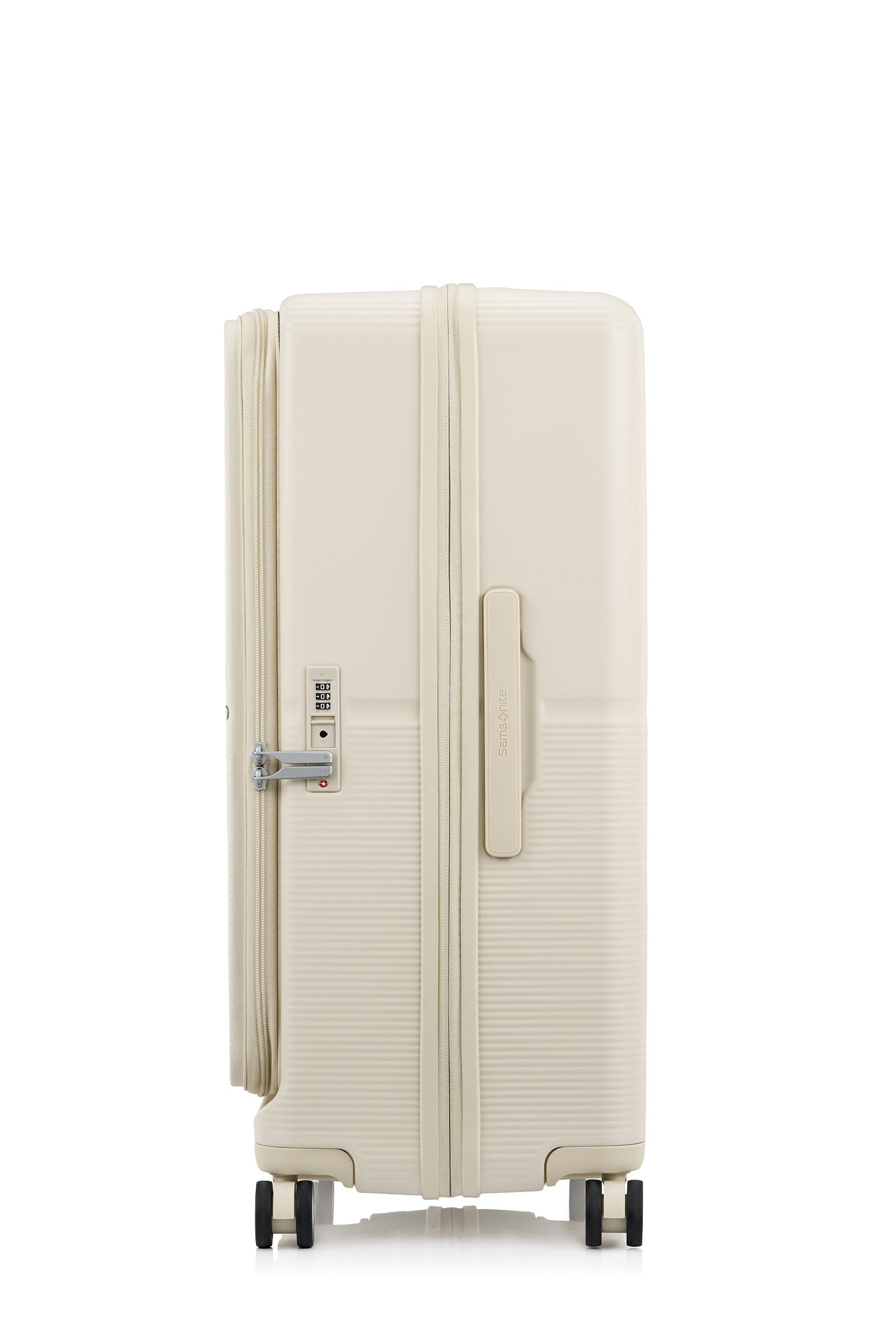 Other Side view of the Samsonite Flatform Spinner Large in Ivory. Shop the Latest Online