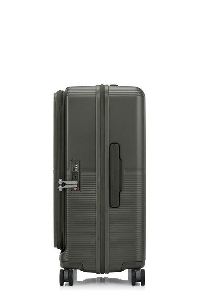 Other Side view of the Samsonite Flatform Spinner Medium in Dark Moss. Shop the Latest Online