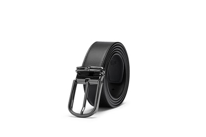 Rolled up view of the Samsonite AAMIR II BIZCTR Arc Black Leather Belt. Shop Now Online